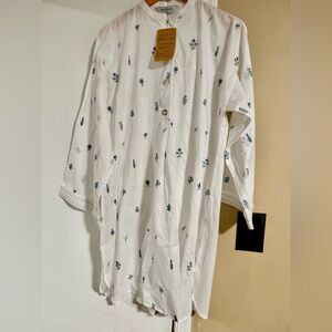 Maria b White Floral lawn Shirt